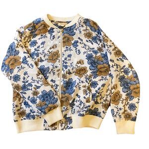 ODDY Floral Blue and Brown Jacket